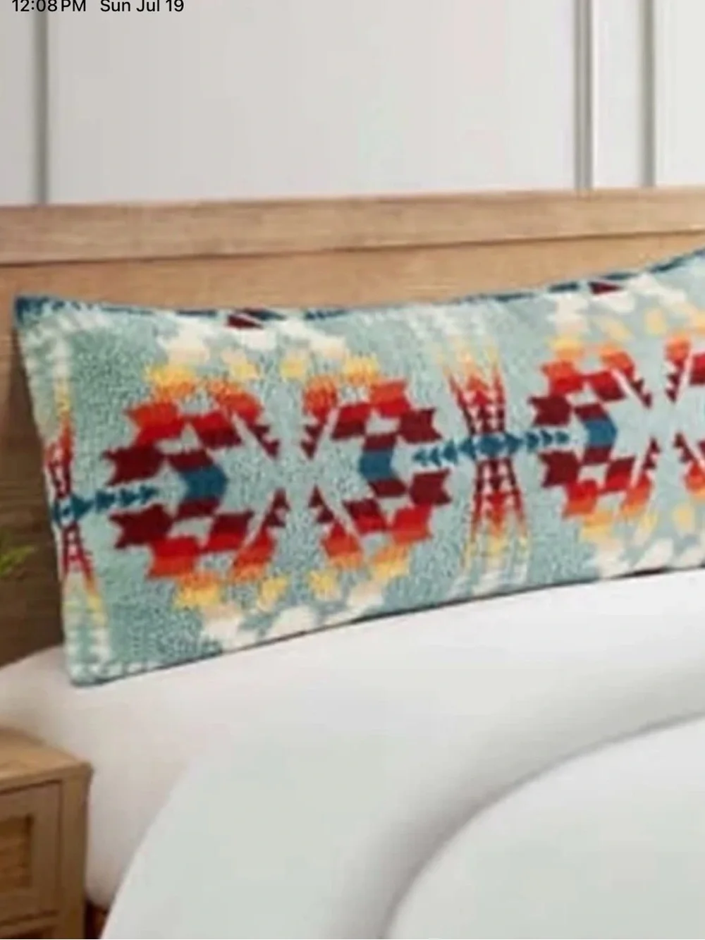Pendleton Aqua Lake Blue Multicolor Geometric Lumbar Pillow